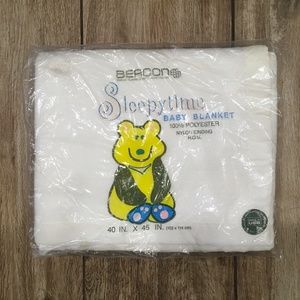 BEACON Sleepytime Baby Blanket White Trim